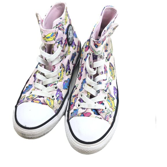 Converse Pink Muscle Retro Cars Need For Speed High Cut Sneakers - Picture 3 of 8